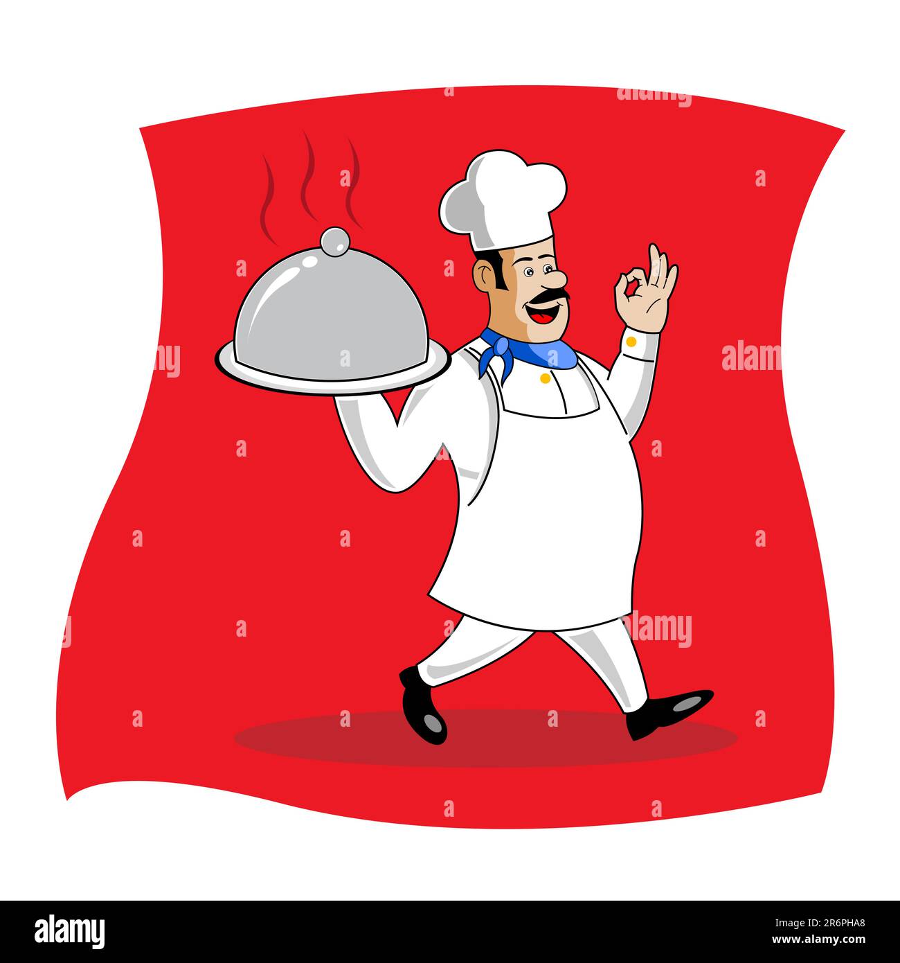illustration of cook serving food Stock Vector