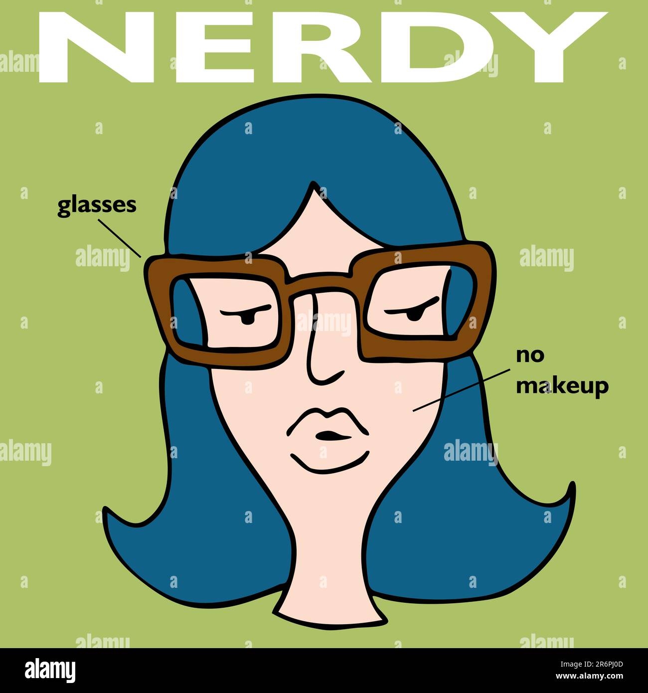 Nerdy Girl Glasses Stock Vector Images Alamy 3684