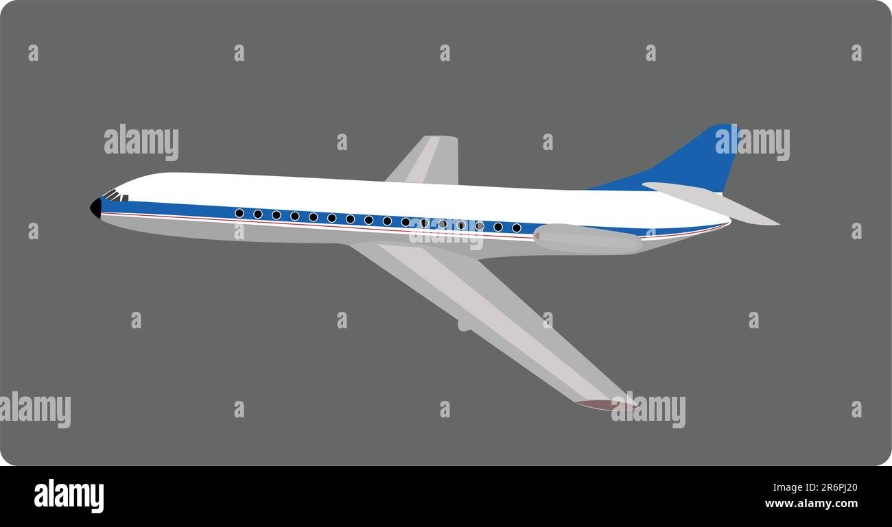 commercial airplane illustration Stock Vector