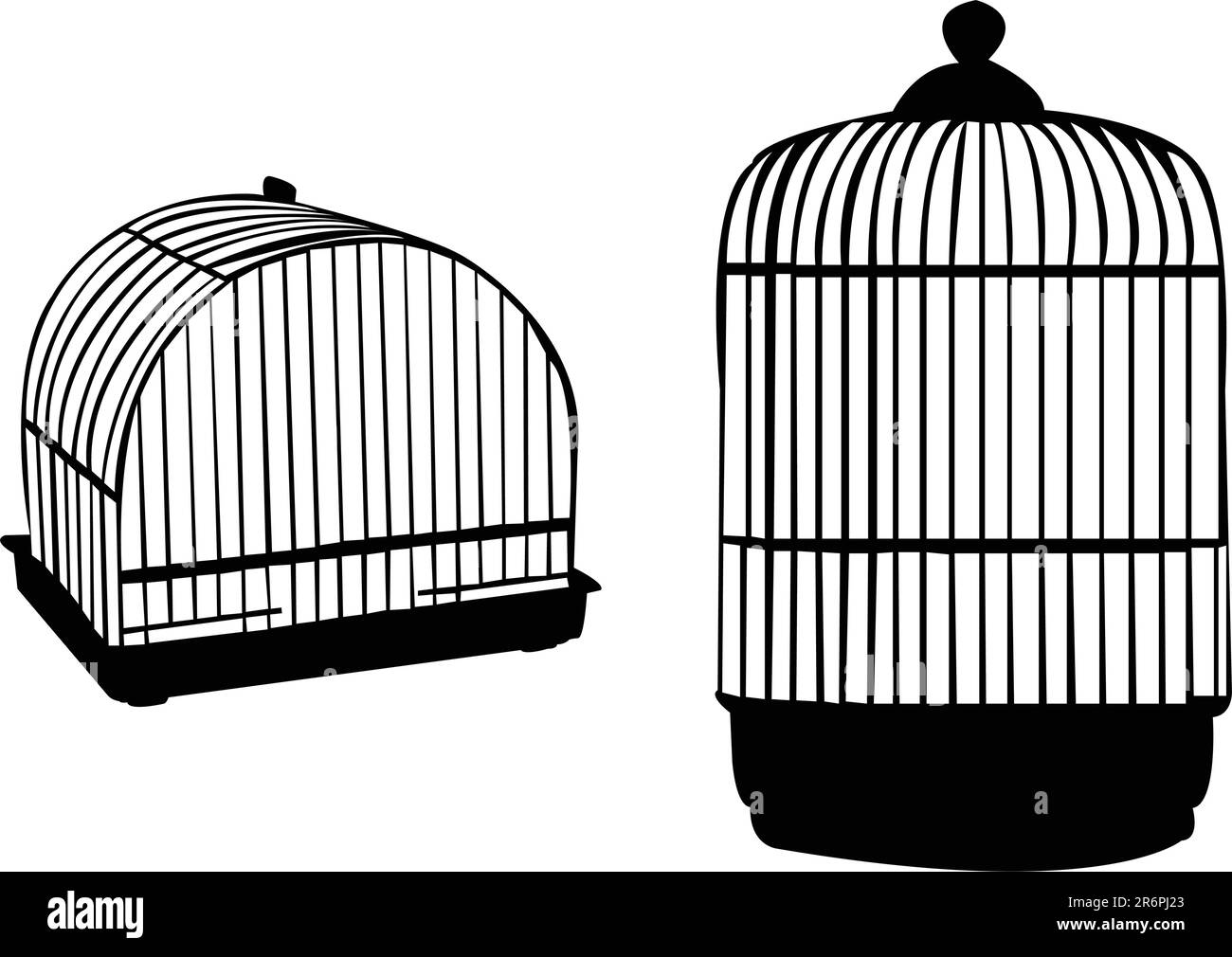 birdcage silhouette - vector Stock Vector