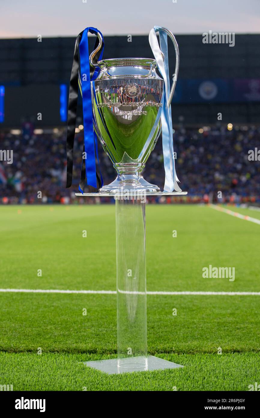 Istambul, Turkey. 11th June, 2023. The UEFA Champions League trophy during the UEFA Champions