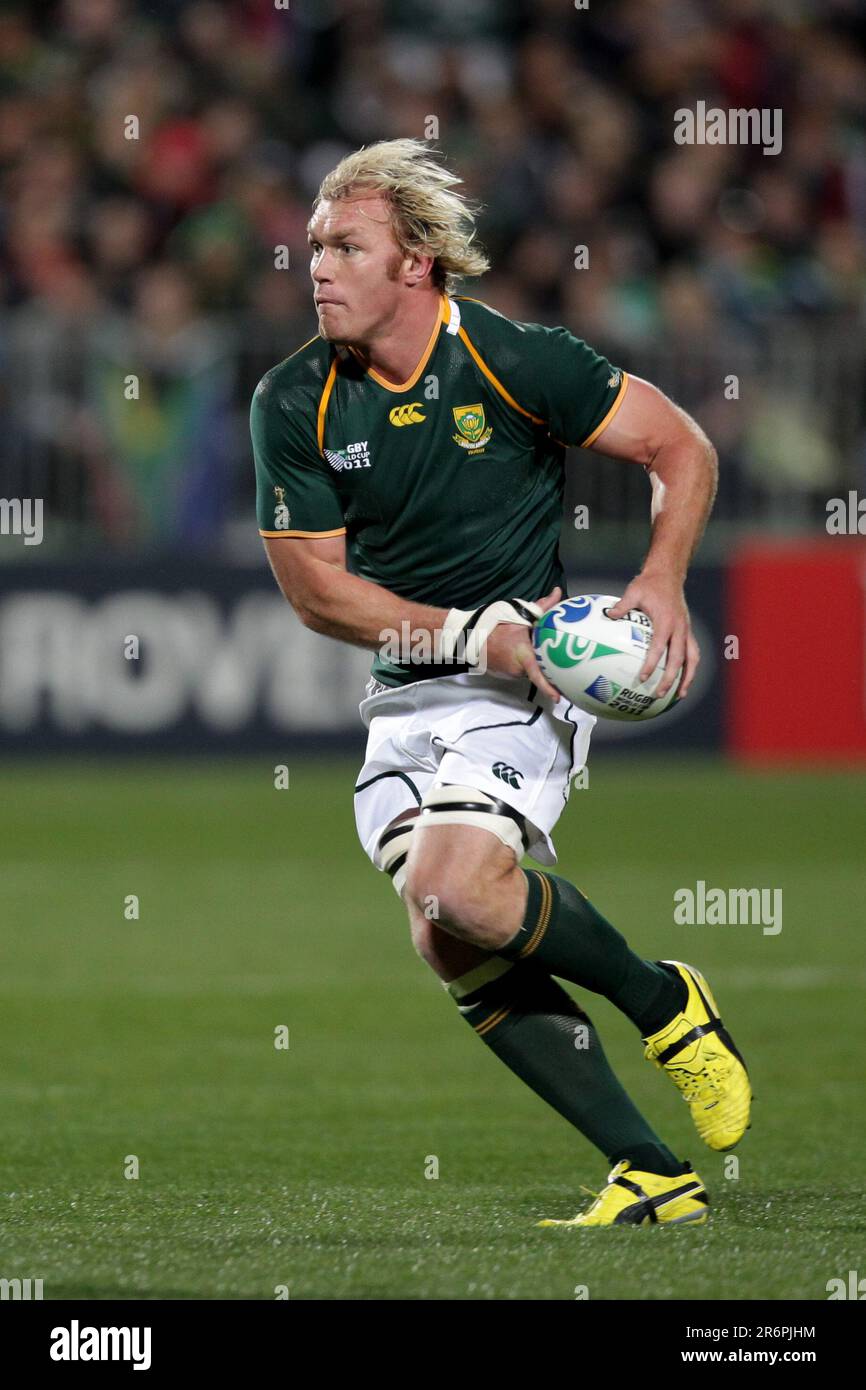 South Africa’s Schalk Burger during a Pool D match against Nambia in the Rugby World Cup 2011, North Harbour Stadium, Auckland, New Zealand, Thursday, September 22, 2011. Stock Photo