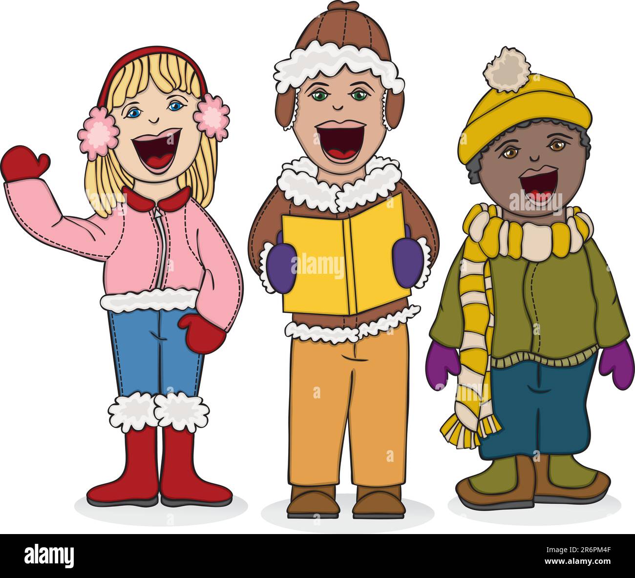 Vector art in Illustrator 8. Each child color and outline on separate layers. Stock Vector