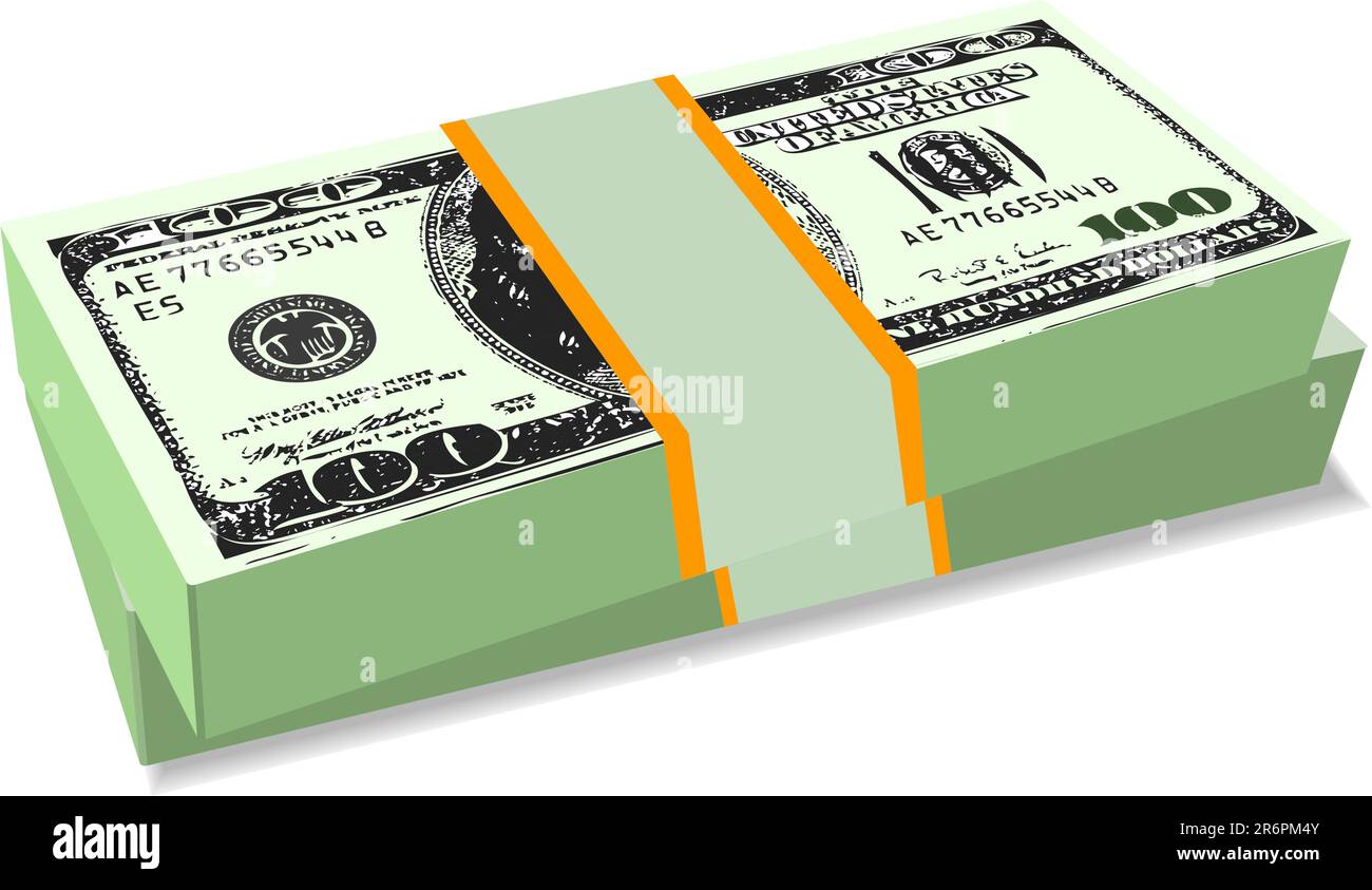 us dollar roll isolated on white background Stock Vector Image & Art