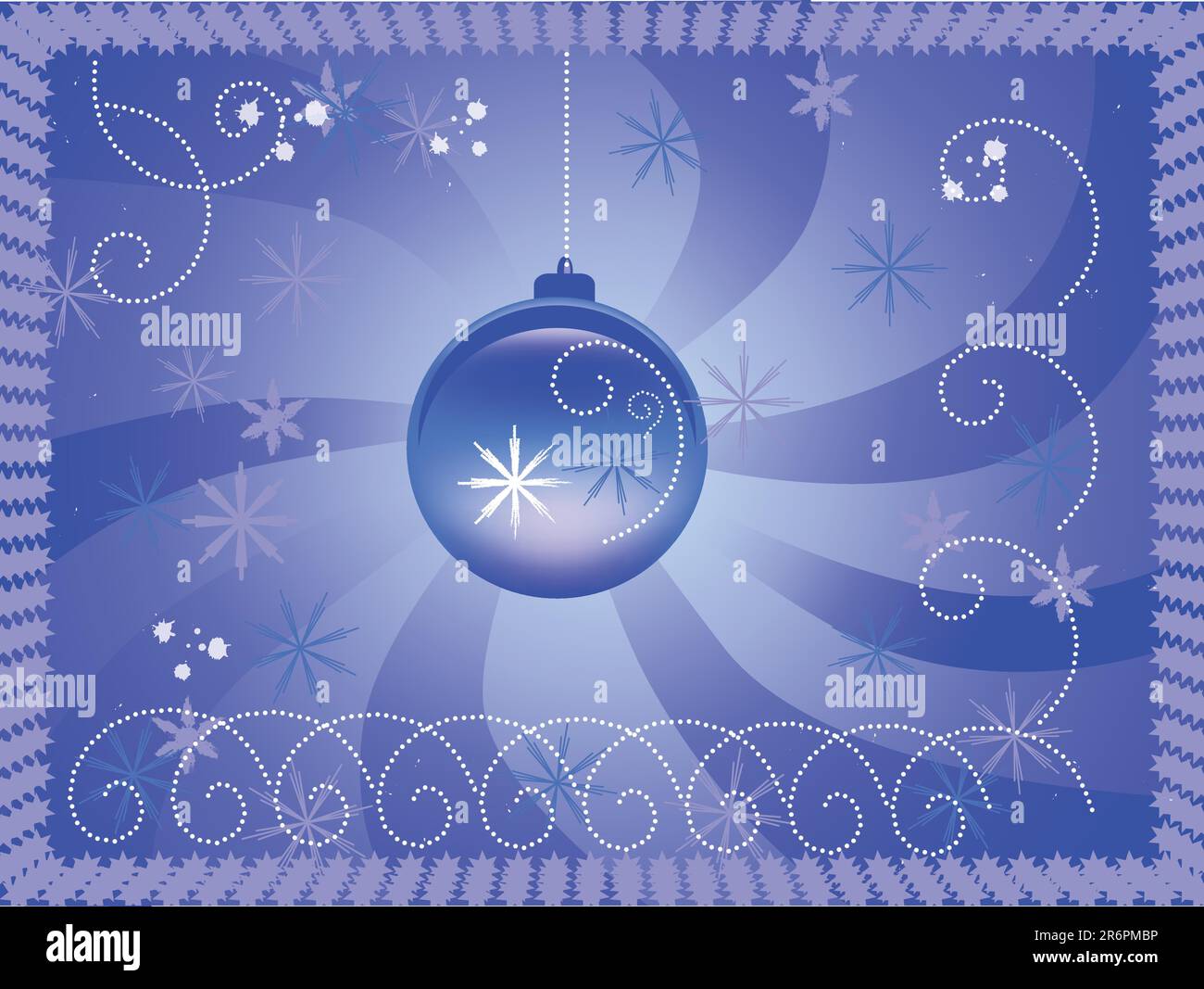 vector christmas background with a ball in blue Stock Vector Image ...