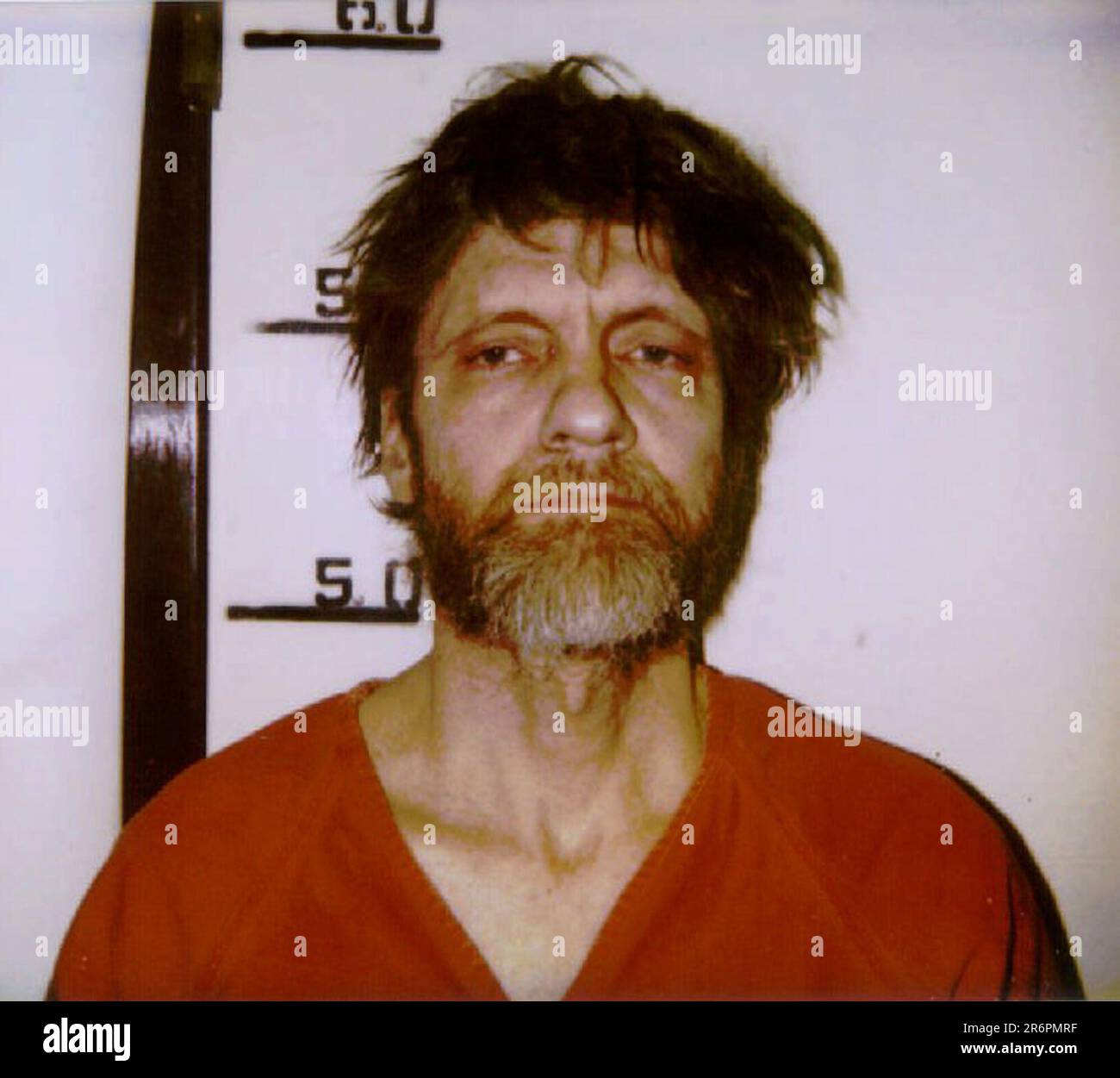 April 9, 1996, Helena, Montana, USA: 'Unabomber' TED J. KACZYNSKI, 53, is shown in an April 3,1996 mug shot at Lewis and Clark County Jail, Helena. KACZYNSKI who manufactured bombs and would send them via mail, sent bombs to technology based firms, tech-schools, science labs and airlines in the effort to destroy the wave of technology booming in the 1980's and 90's. His bombs killed three people and wounded 23. He was arrested in 1996 after his brother David reported him to FBI. To avoid the death penalty, Kaczynski entered into a plea agreement, under which he pleaded guilty and was sentenced Stock Photo