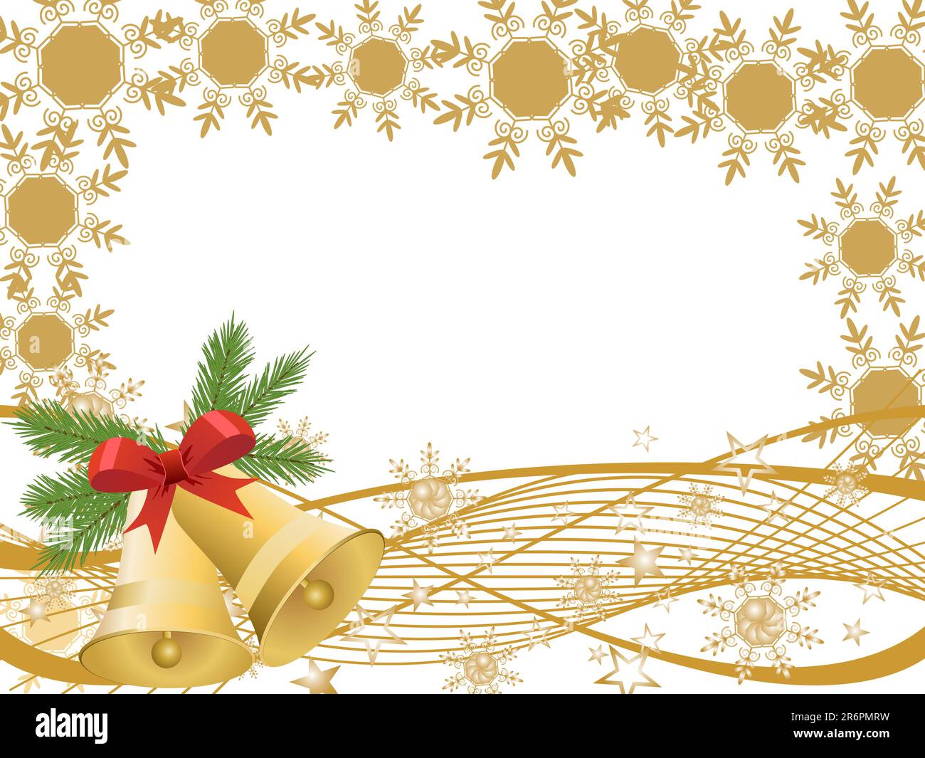 vector eps10 illustration of golden bells on a christmas background ...