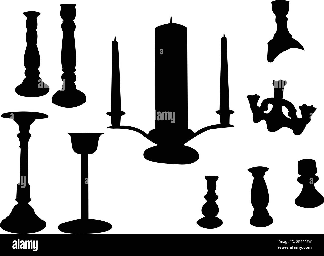 sconce silhouette collection - vector Stock Vector