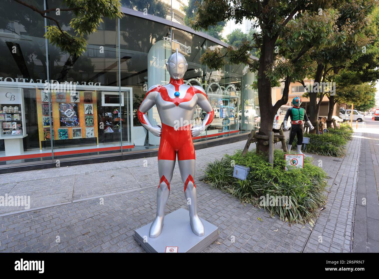 Tokyo, Japan - 3 May 2023: Bandai office in Asakusa and statue of Ultra man, Tokyo. Bandai company is one of big is a Japanese multinational toy manuf Stock Photo