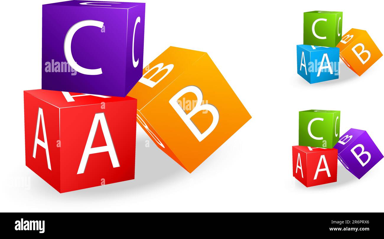 toy cubes with letter a b c Stock Vector Image & Art Alamy