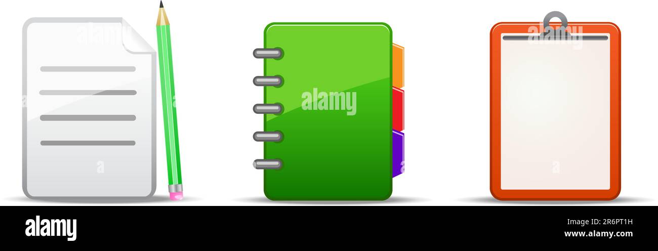 note address book icon set isolated on white background Stock Vector ...