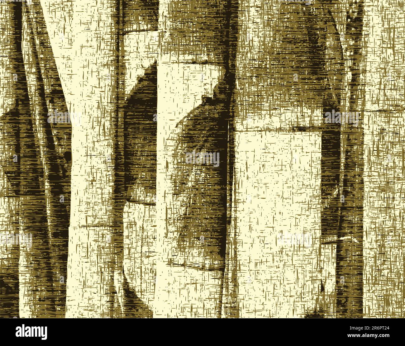 Editable vector grunge design of bamboo stems Stock Vector