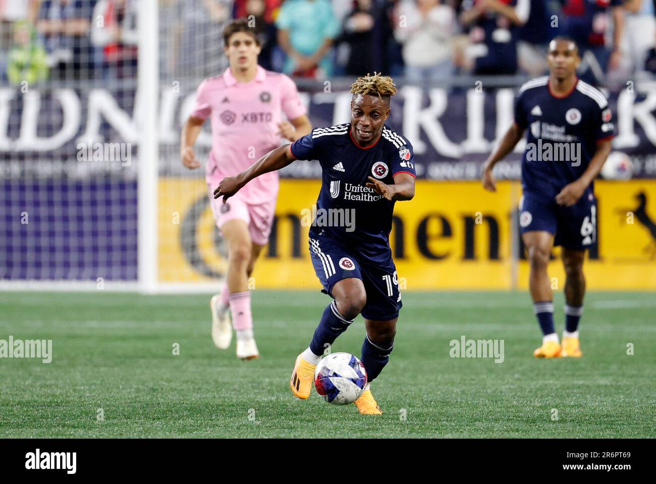 FOXBOROUGH, MA - JUNE 10: New England Revolution fans cheer during a match  between the New England Revolution and Inter Miami CF on June 10, 2023, at  Gillette Stadium in Foxborough, Massachusetts. (