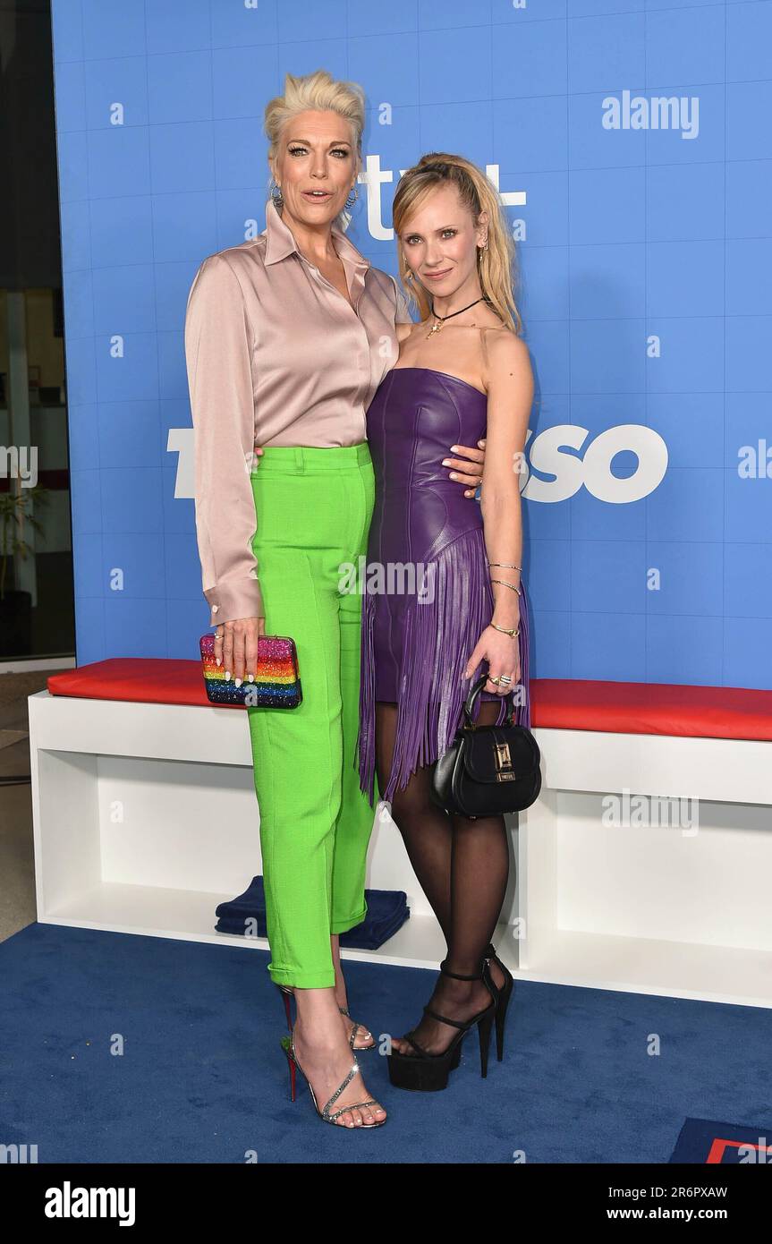 Hannah Waddingham, left, and Juno Temple arrive at a For Your