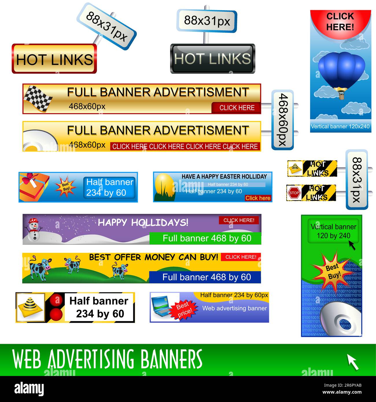 Collection of web advertising banners, standard dimensions Stock Vector ...
