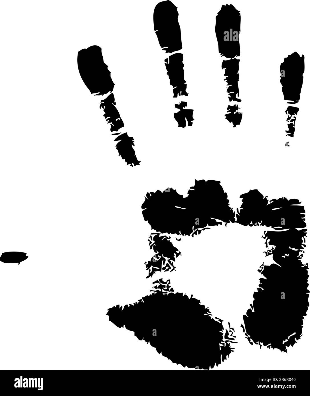 Hand Print Illustration In Black And White Color Stock Vector Image