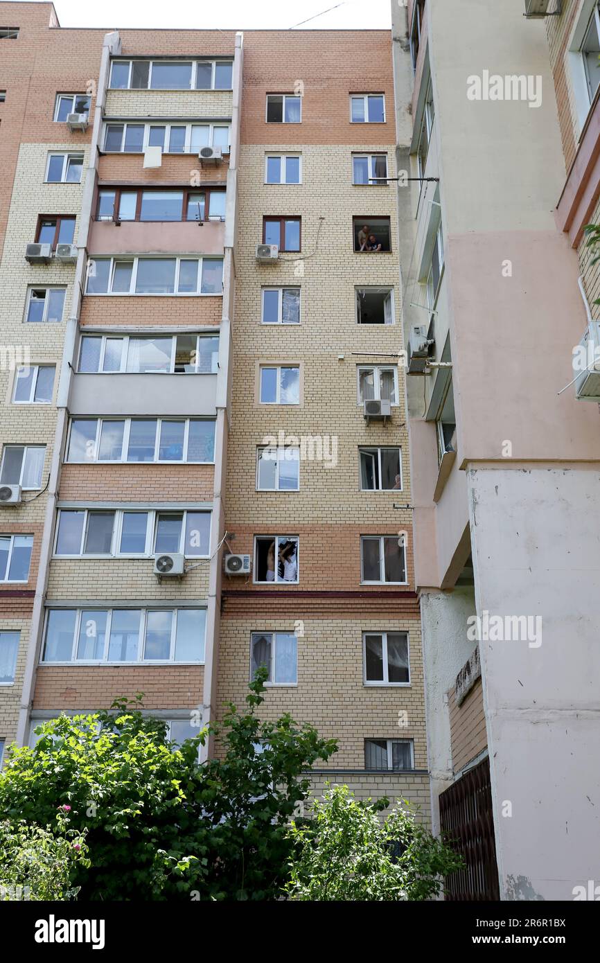 Shell Flew ODESSA, UKRAINE - June 10, 2023: War Ukraine and Russia. A shell flew ...