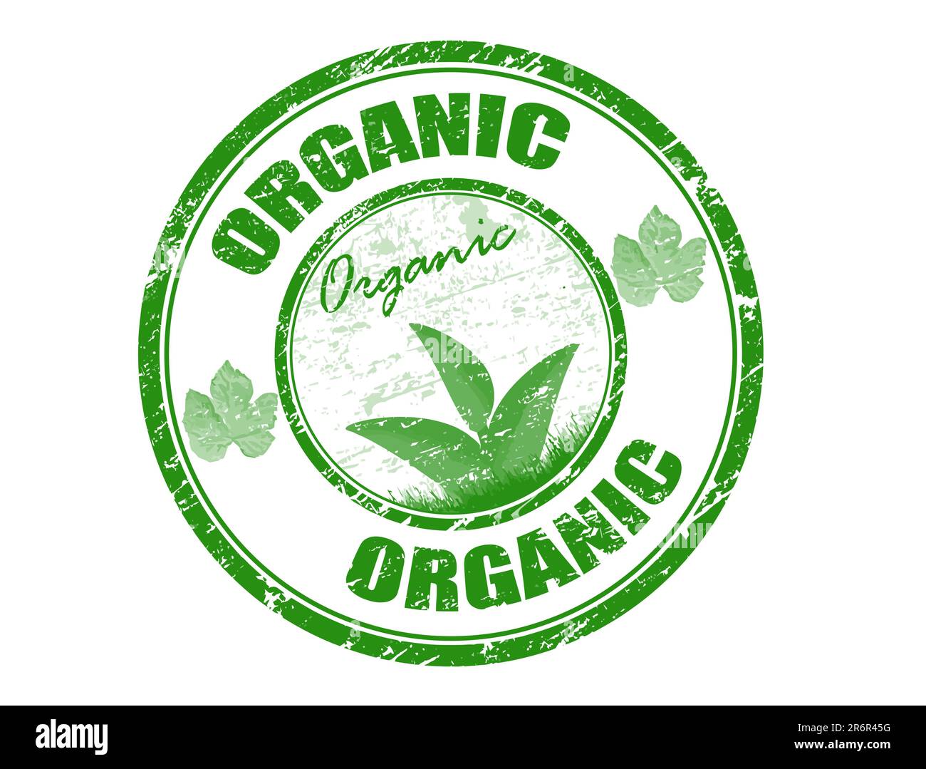Green grunge office rubber stamp with the word organic written inside ...