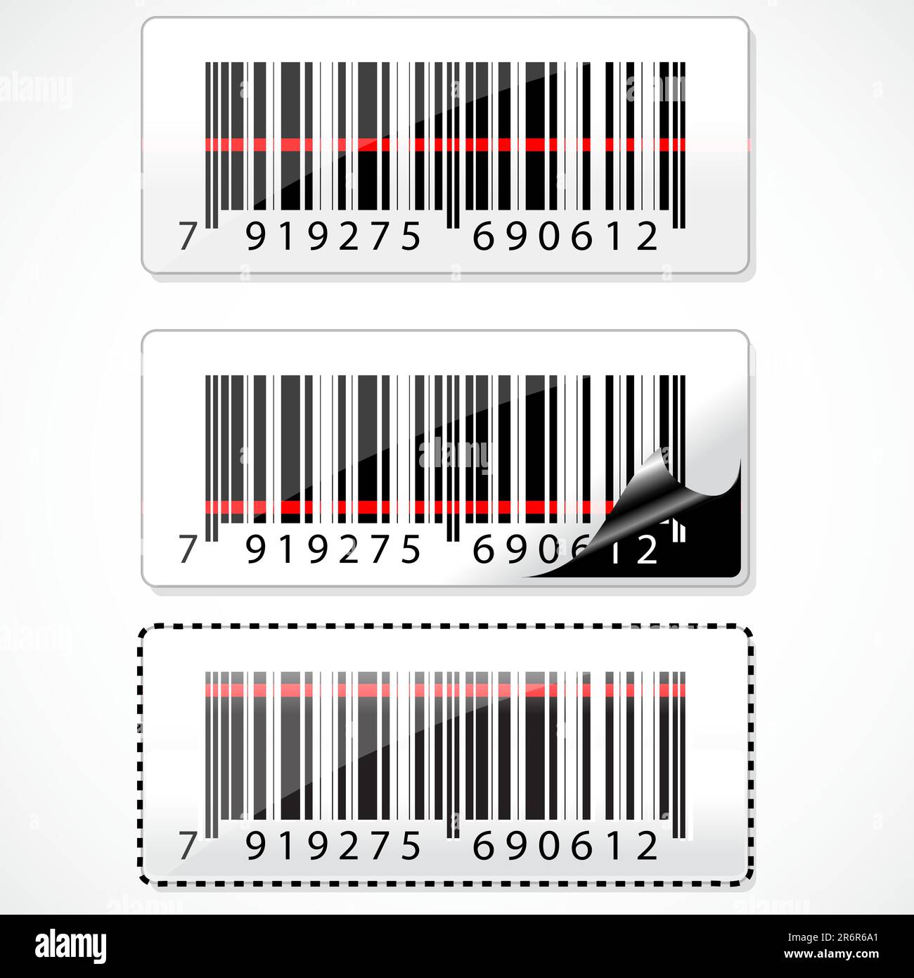 Three Bar Code illustration of barcode with rays on white background Stock Vector ...