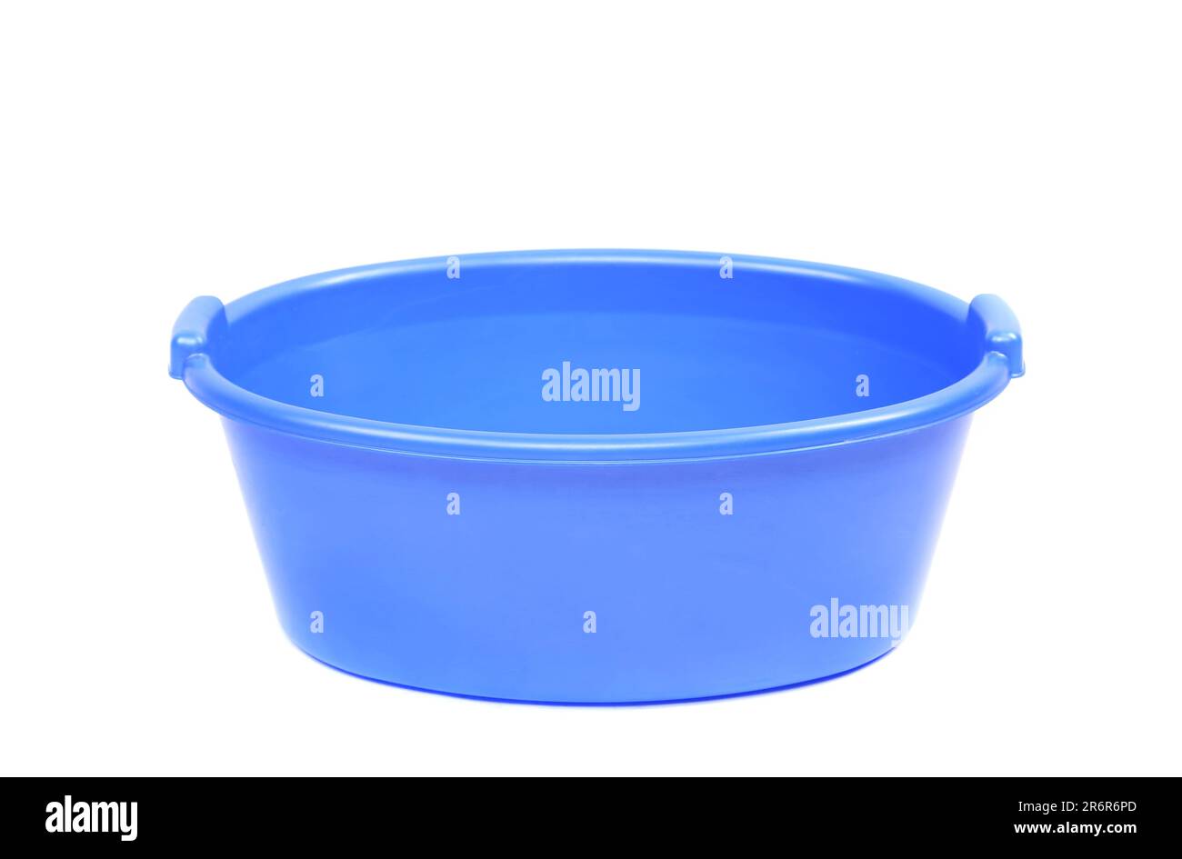 blue plastic wash bowl on a white background Stock Photo Alamy