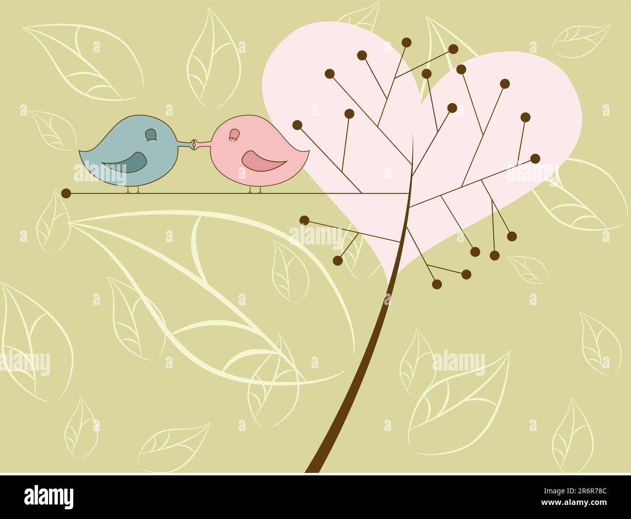 Vector picture of kissing birds Stock Vector Image & Art - Alamy