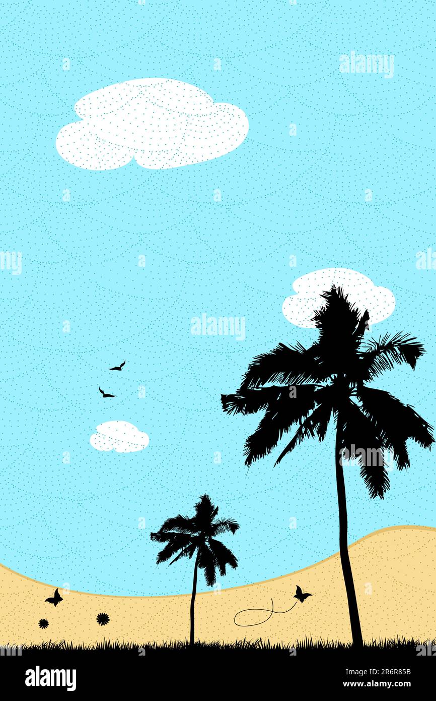 illustration of landscape with textured background Stock Vector Image ...