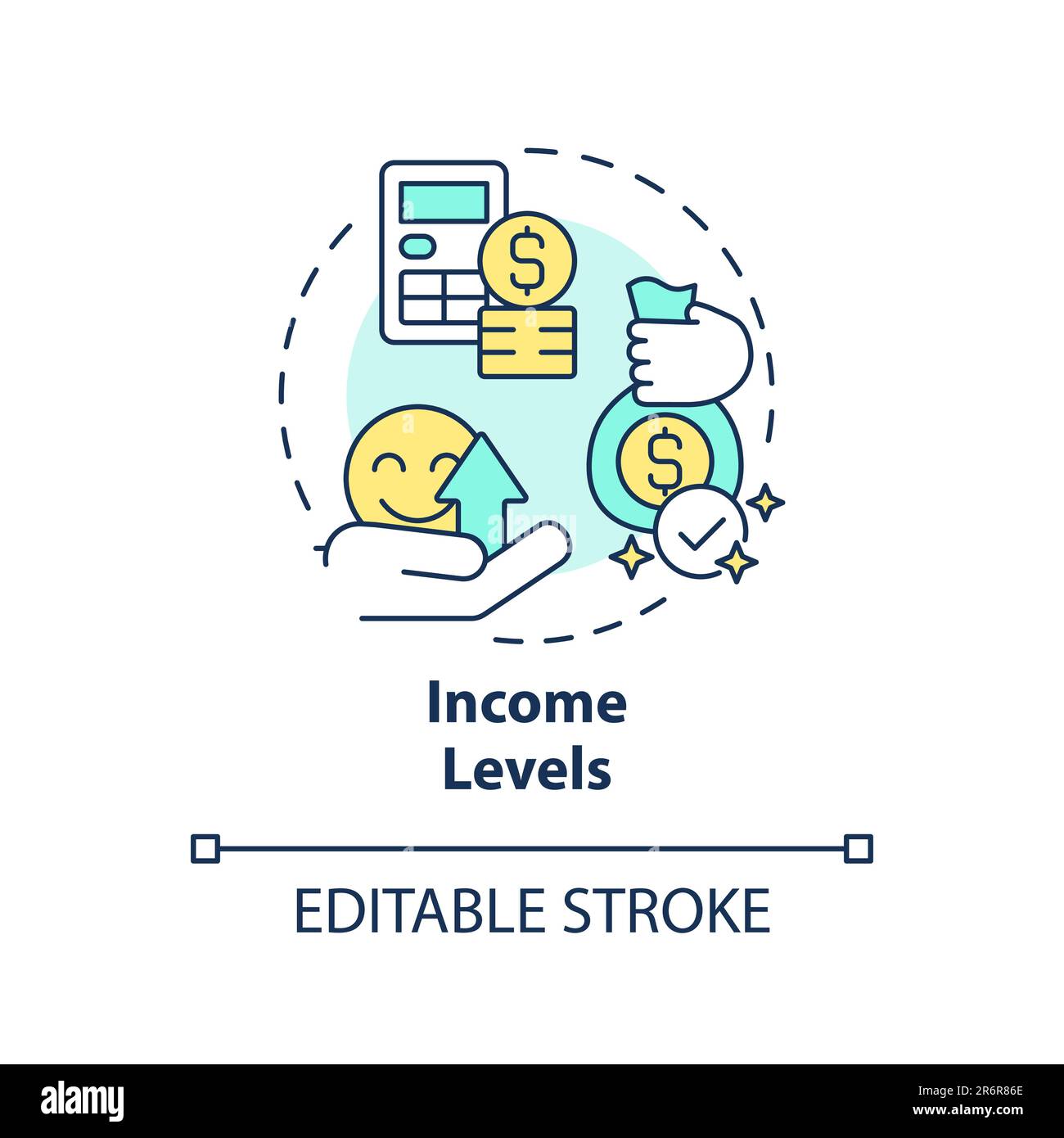 Income levels concept icon Stock Vector