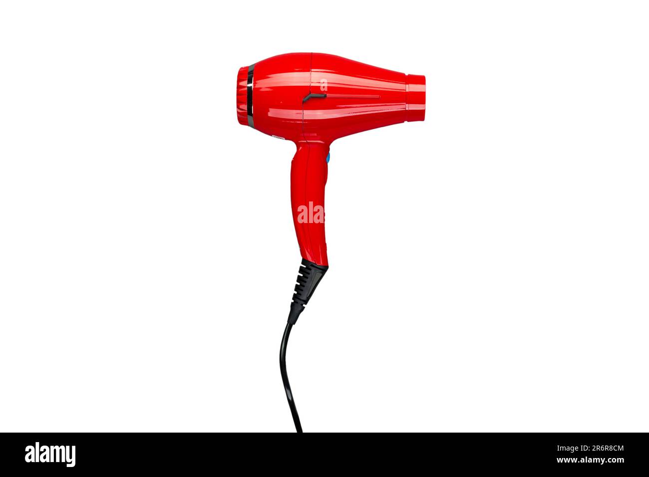 Professional red hair dryer. Isolated on white background. File contains clipping path Stock Photo