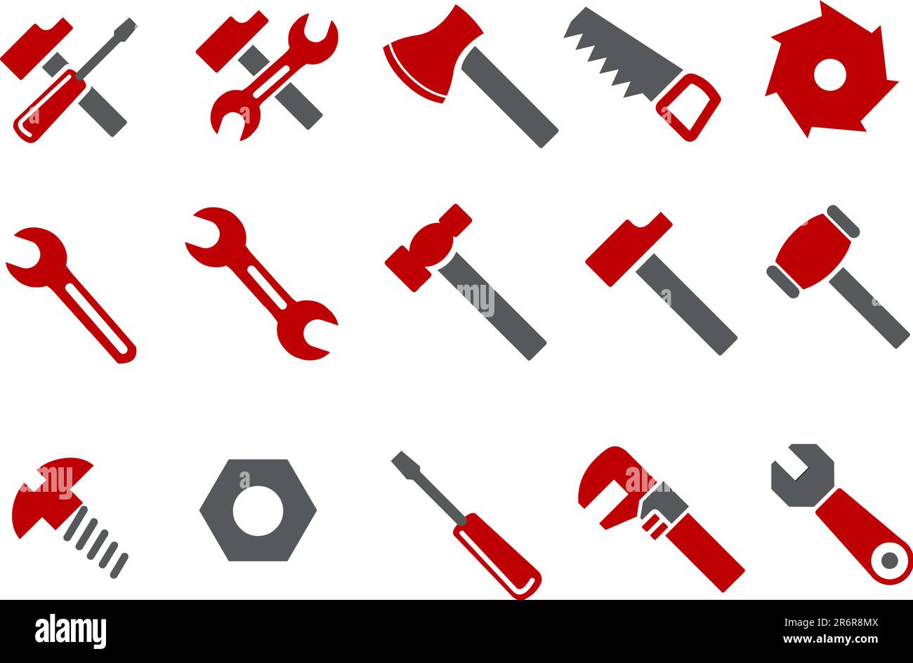 Vector icons pack - Red Series, tool collection Stock Vector