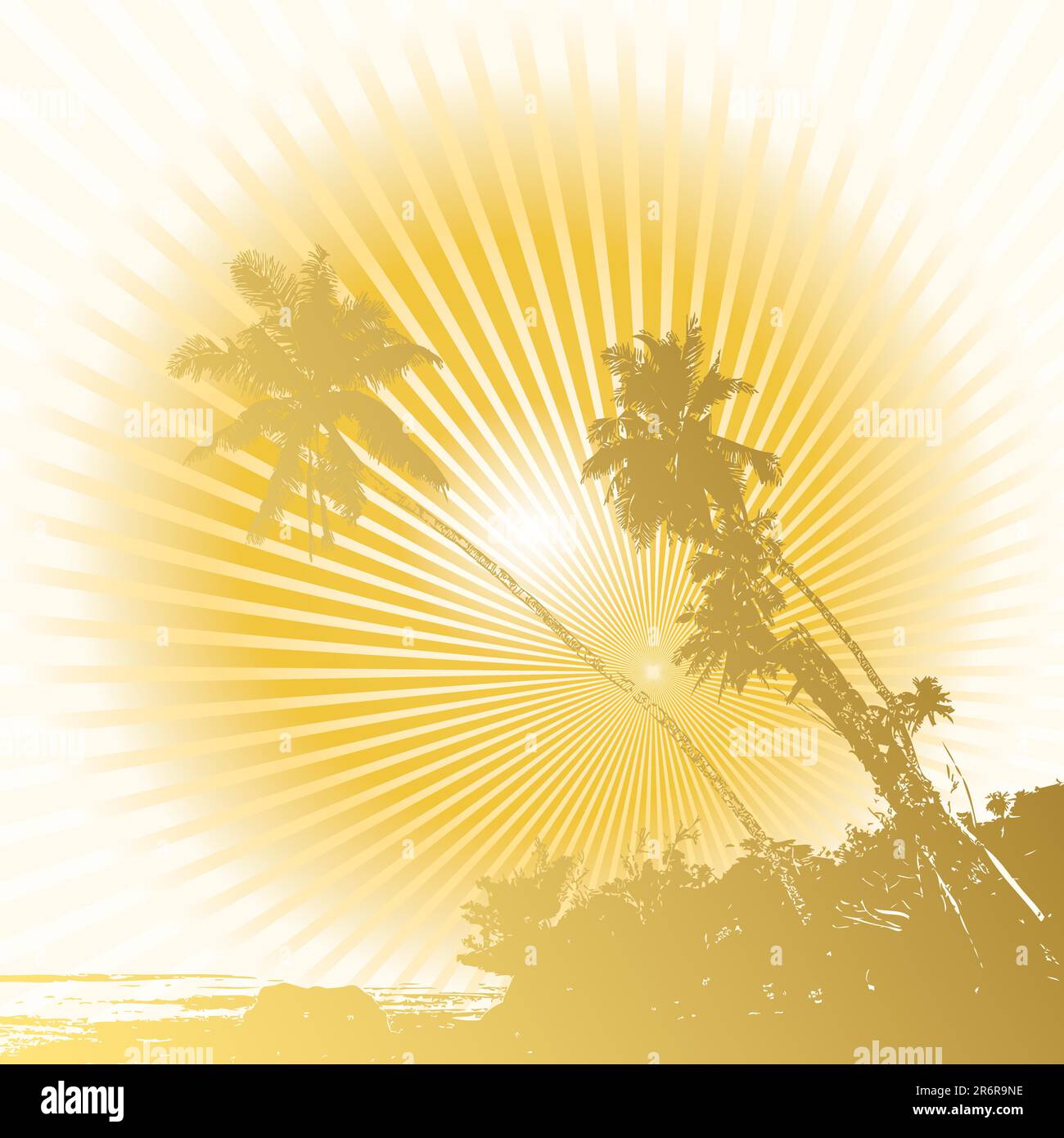 vector image of palm trees in the sun Stock Vector