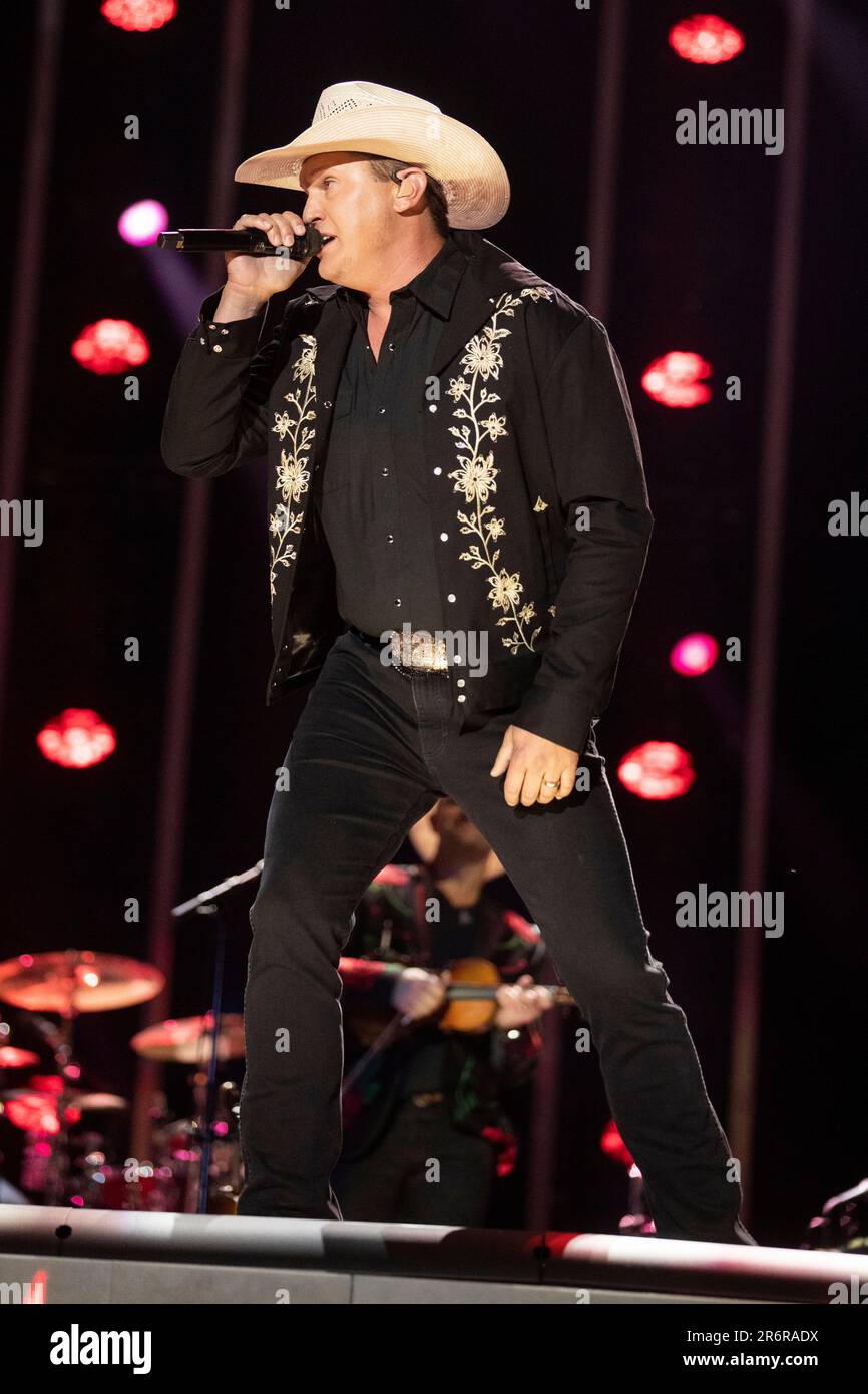 Nashville, USA. 10th June, 2023. Jon Pardi performs on stage at the CMA ...