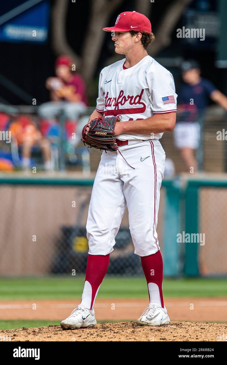 Palo Alto, USA. 10th June, 2023. June 10 2023 Palo Alto CA U.S.A. Stanford  starting pitcher Joey Dixon (23) delivers the ball during the NCAA Super  Regional Baseball game between Texas Longhorns