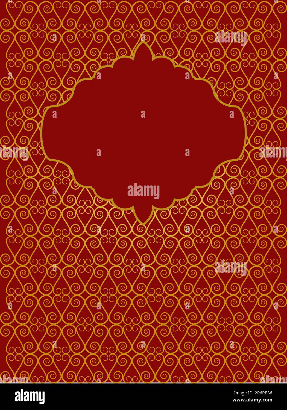 Vector picture of gold vintage frame on dark red background. RGB Stock ...