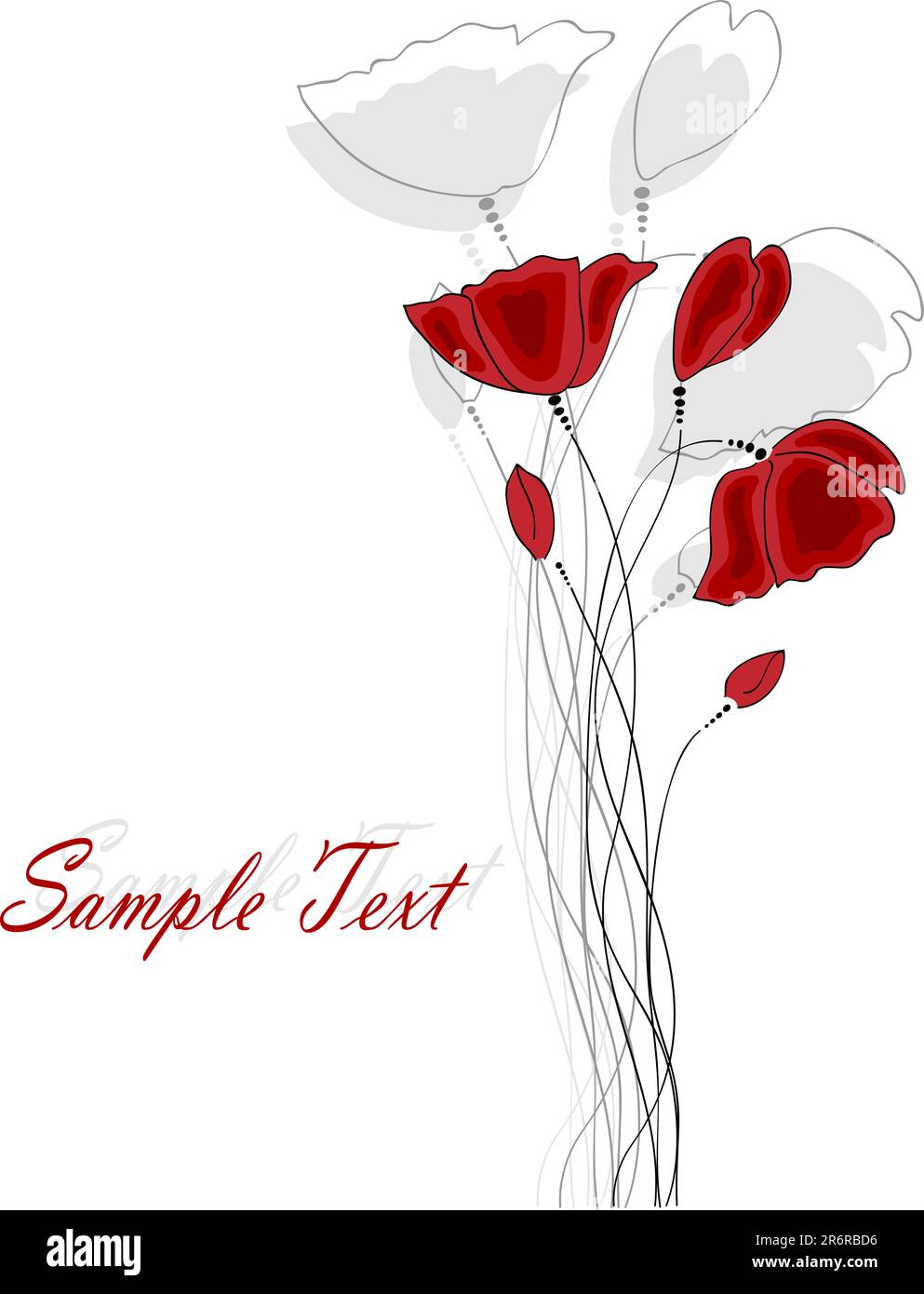 Vector pictures with red poppy flowers Stock Vector Image & Art - Alamy