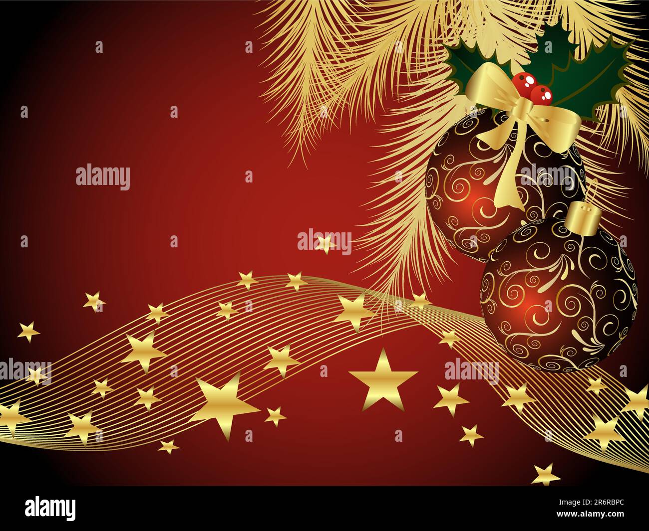 vector eps 10 illustration of of baubles on a christmas background ...