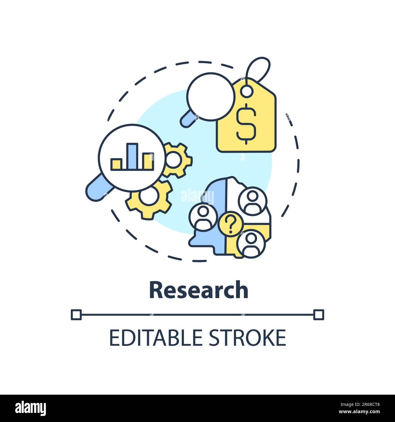 Research concept icon Stock Vector