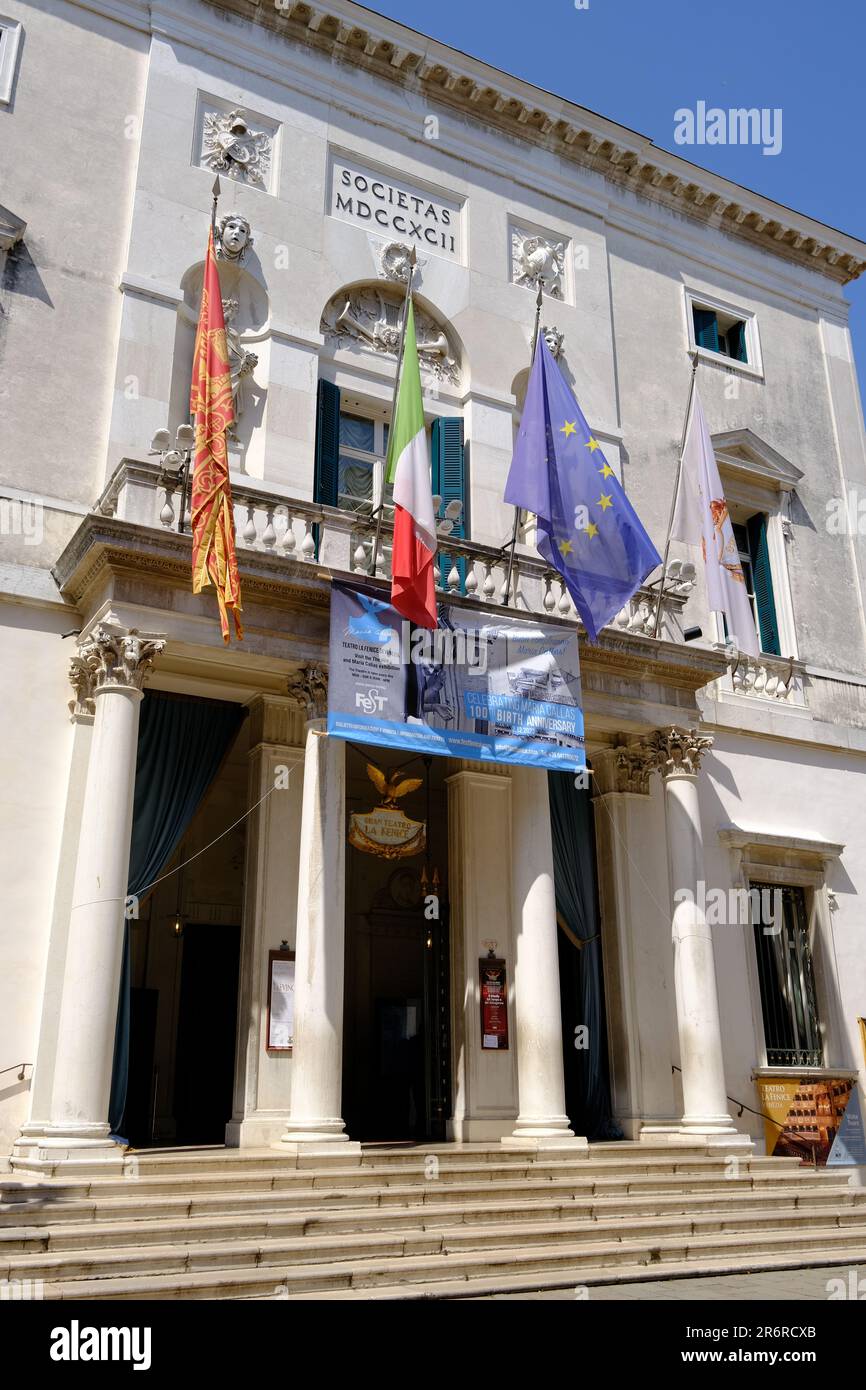 Venice Italy - Theater - Teatro La Fenice  -  The Phoenix Stock Photo
