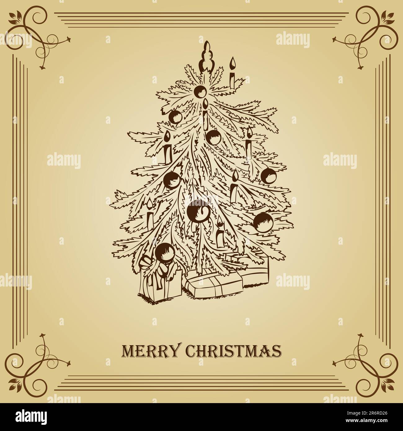Vector vintage christmas greeting card Stock Vector Image & Art - Alamy