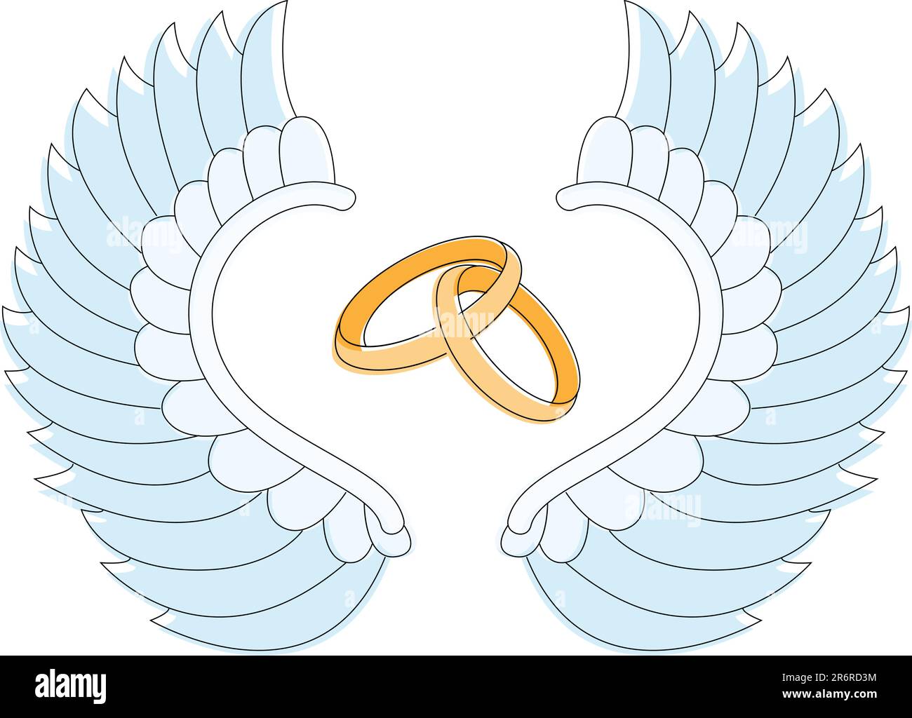 Vector picture of wedding rings angel wings Stock Vector Image & Art Alamy