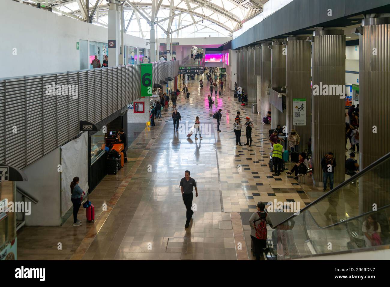 Interior Terminal 1, International Airport Benito Juarez, Mexico Aeropuerto Internacional de la Ciudad de México, Mexico City, Mexico Stock Photo