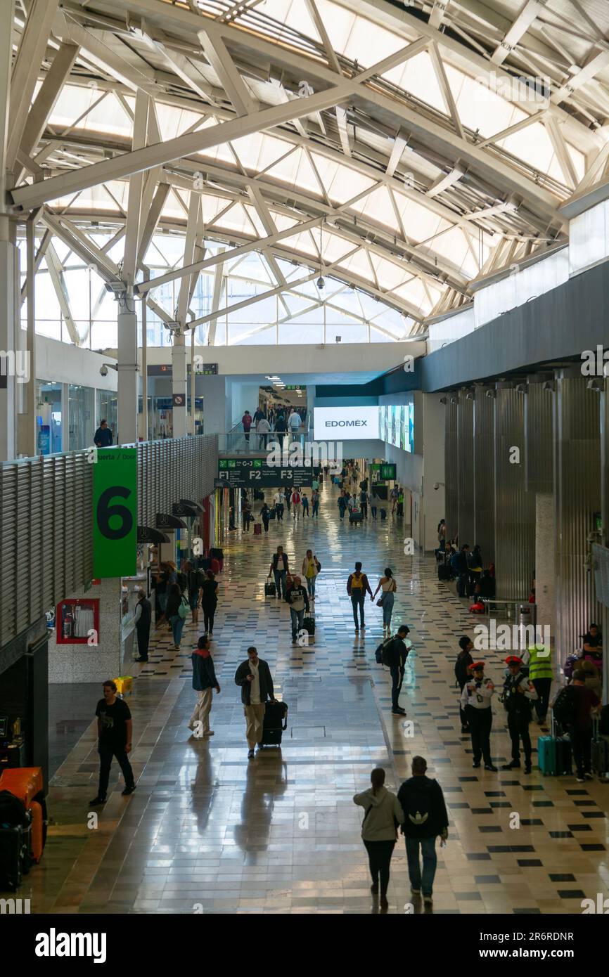 Interior Terminal 1, International Airport Benito Juarez, Mexico Aeropuerto Internacional de la Ciudad de México, Mexico City, Mexico Stock Photo