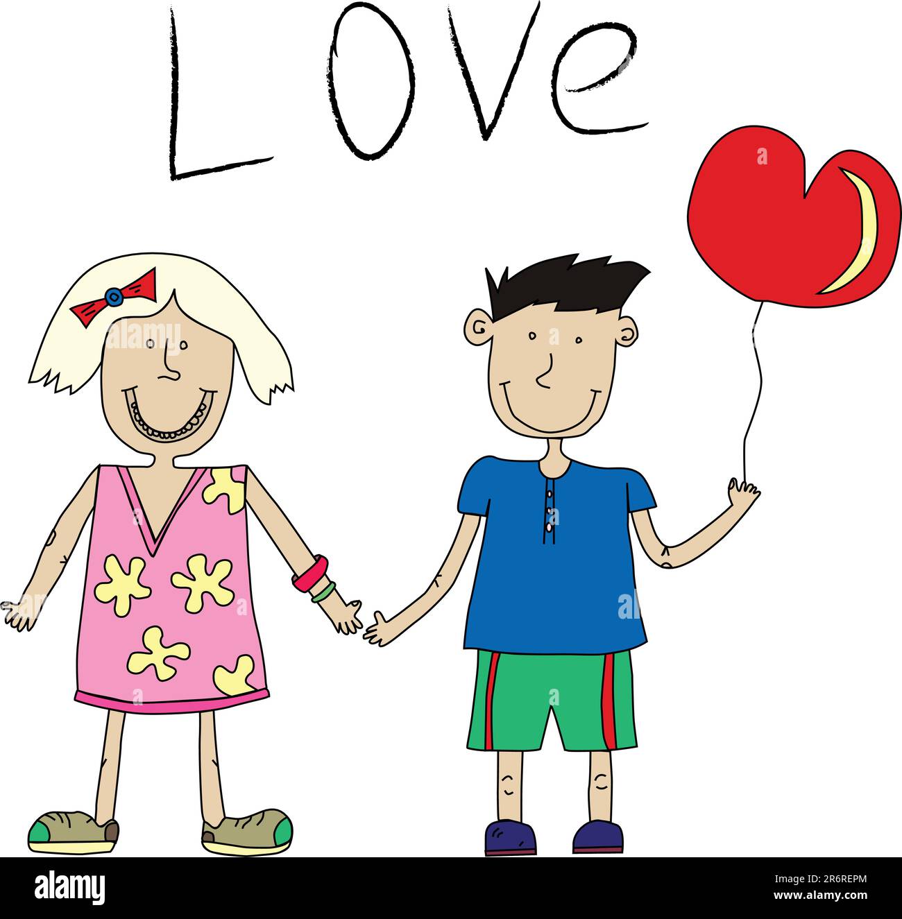 love between boy and girl, vector illustration Stock Vector Image & Art ...
