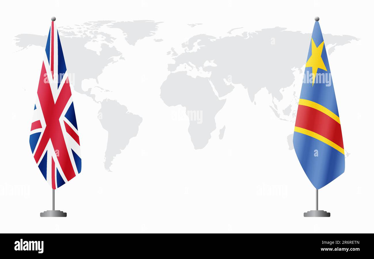 United Kingdom and Democratic Republic of Congo flags for official ...
