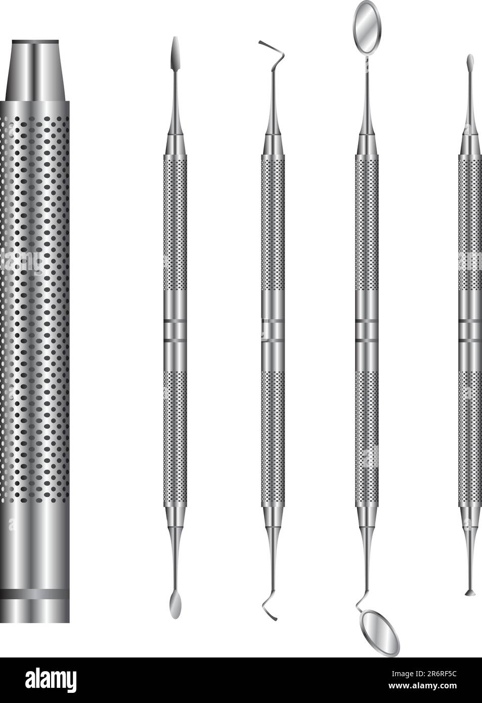 Detailed vector illustration of common dental tools Stock Vector Image