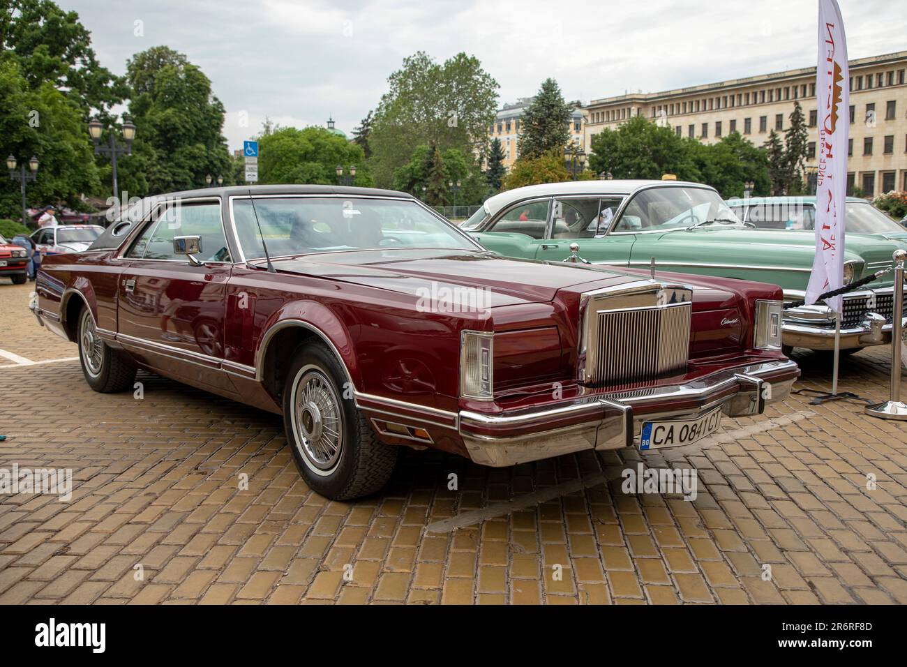 Sofia, Bulgaria - June 10, 2023: Retro parade old vintage or vintage car or car, retro retro car Lincoln Continental Mark V Stock Photo