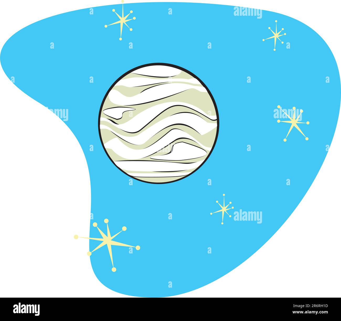 Retro Planet Venus is part of a complete set of Solar System Planets for download. Stock Vector