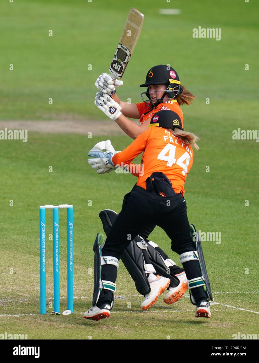 The Blaze Nadine de Klerk batting during the Charlotte Edwards Cup final at New Road, Worcester. Picture date: Sunday June 11, 2023. Stock Photo