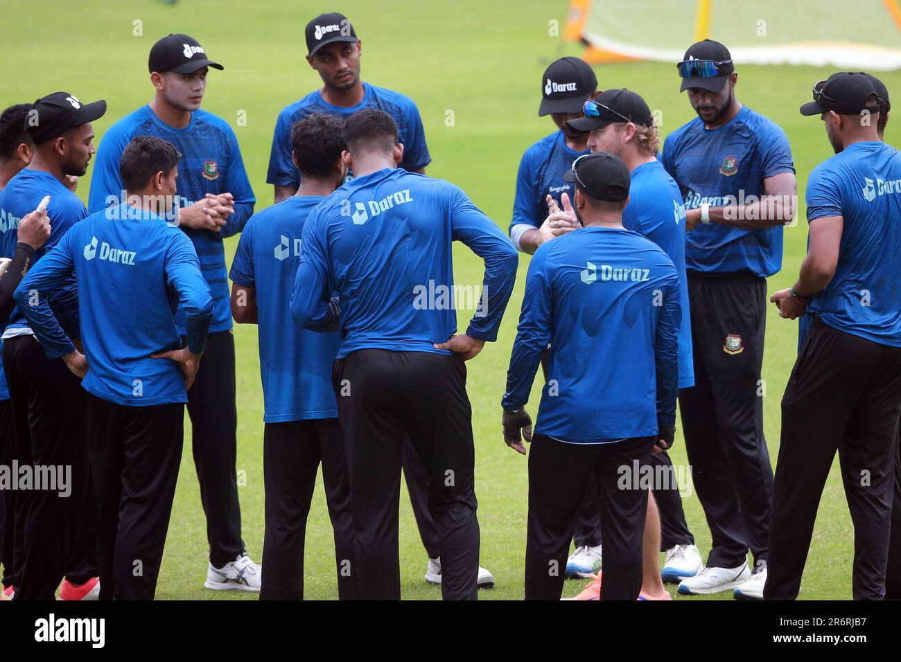 Bangladeshi cricketers attend practice session at the Sher-e-Bangla ...