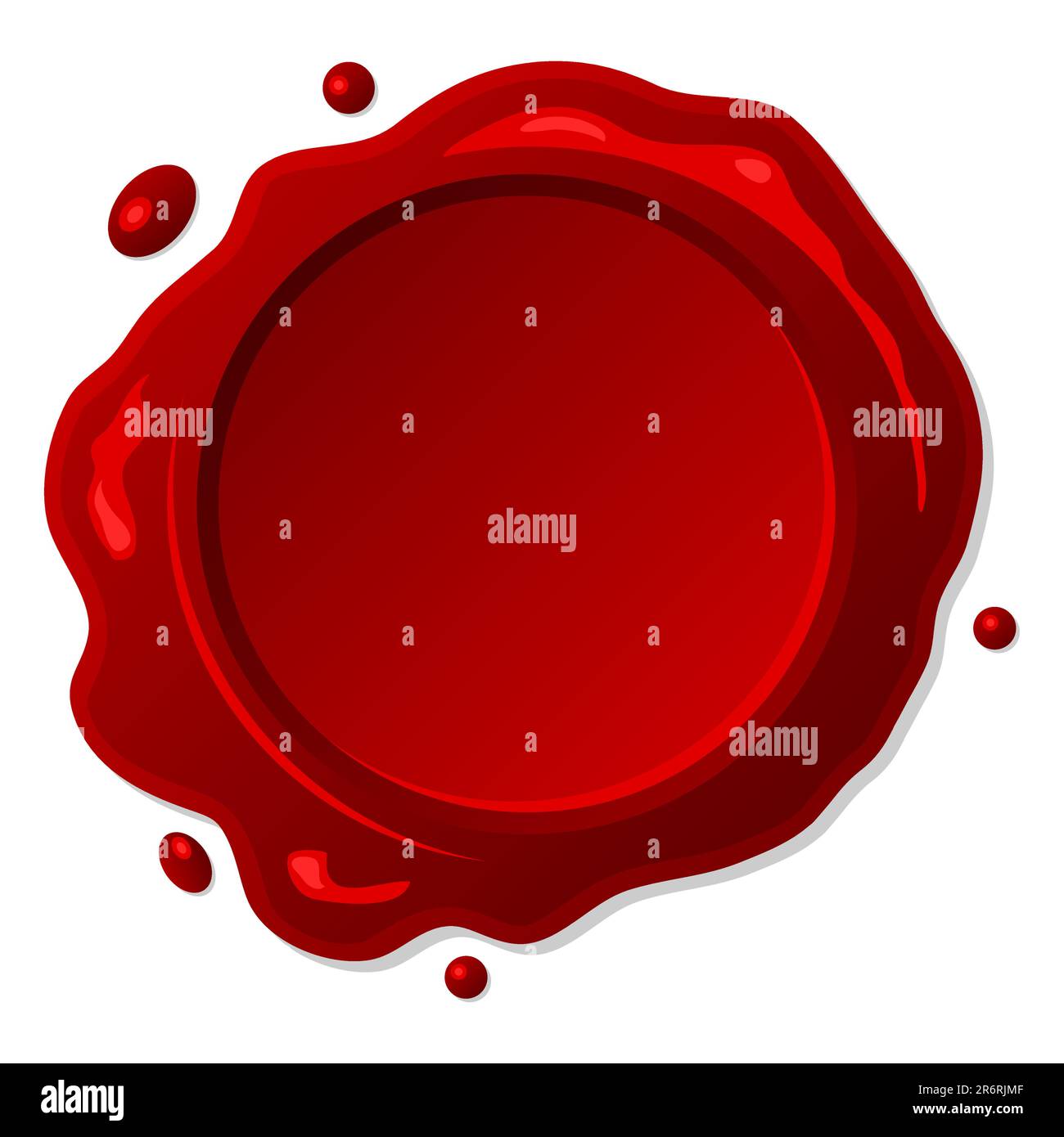 Red wax seal isolated on white background. Wax seal logo. Stamp