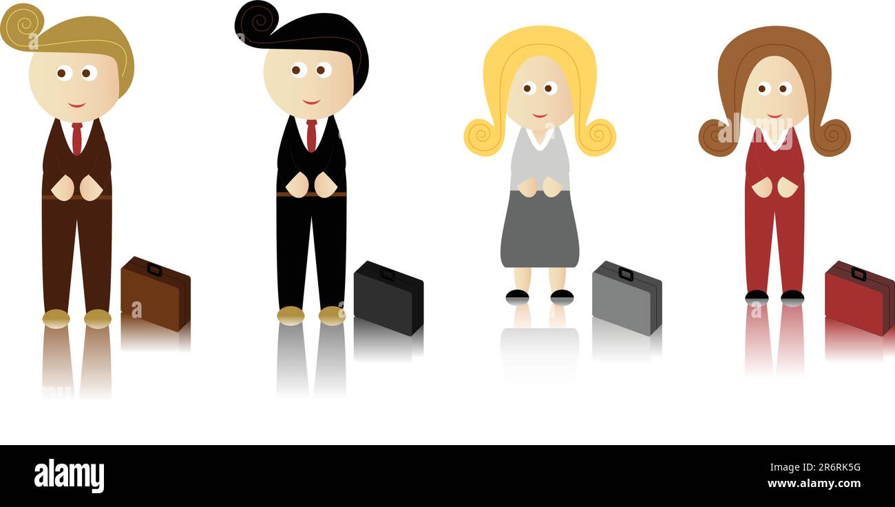 Business Men and Women with briefcase Stock Vector Image & Art - Alamy